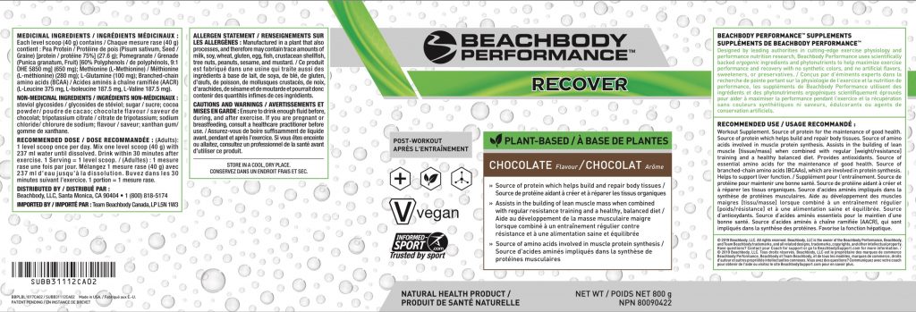 plant based recover, plant based recover shake, vegan recover beachbody, beachbody vegan options